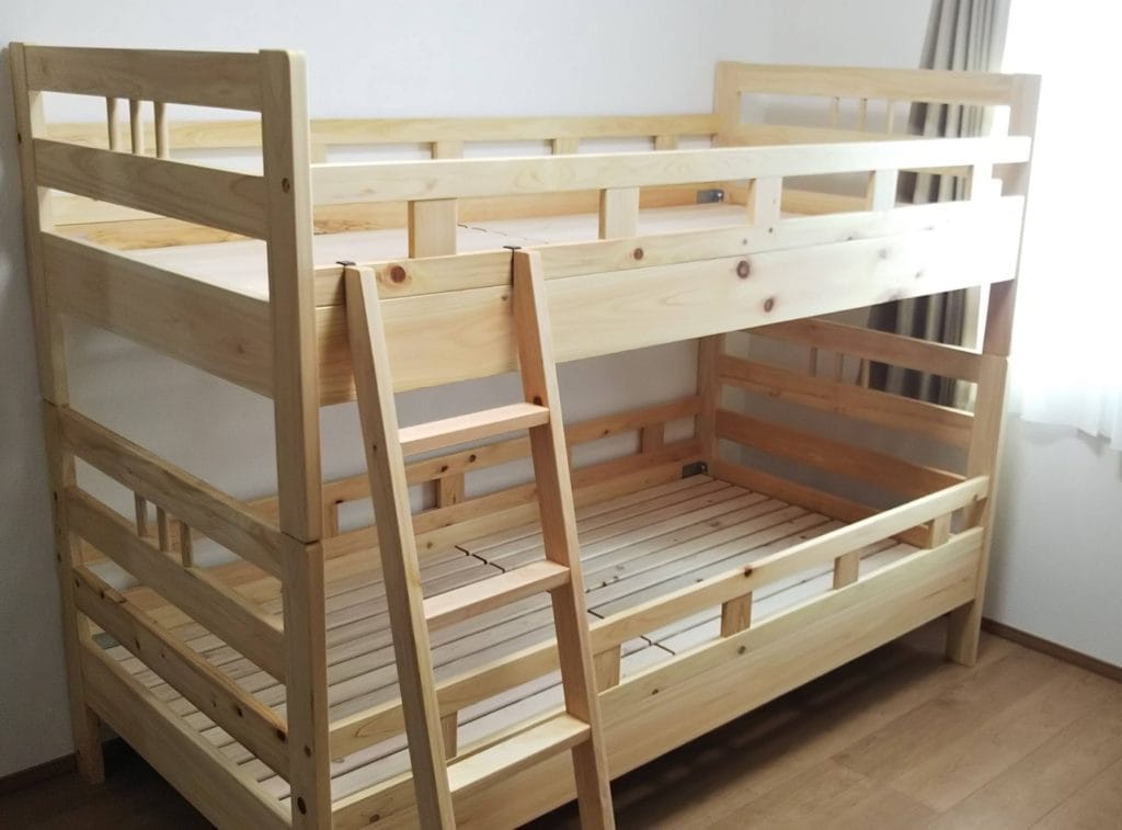 国産ヒノキ材２段ベッド